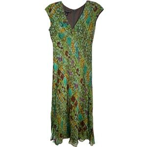Jones New York Green Silk Vintage Spring Dress